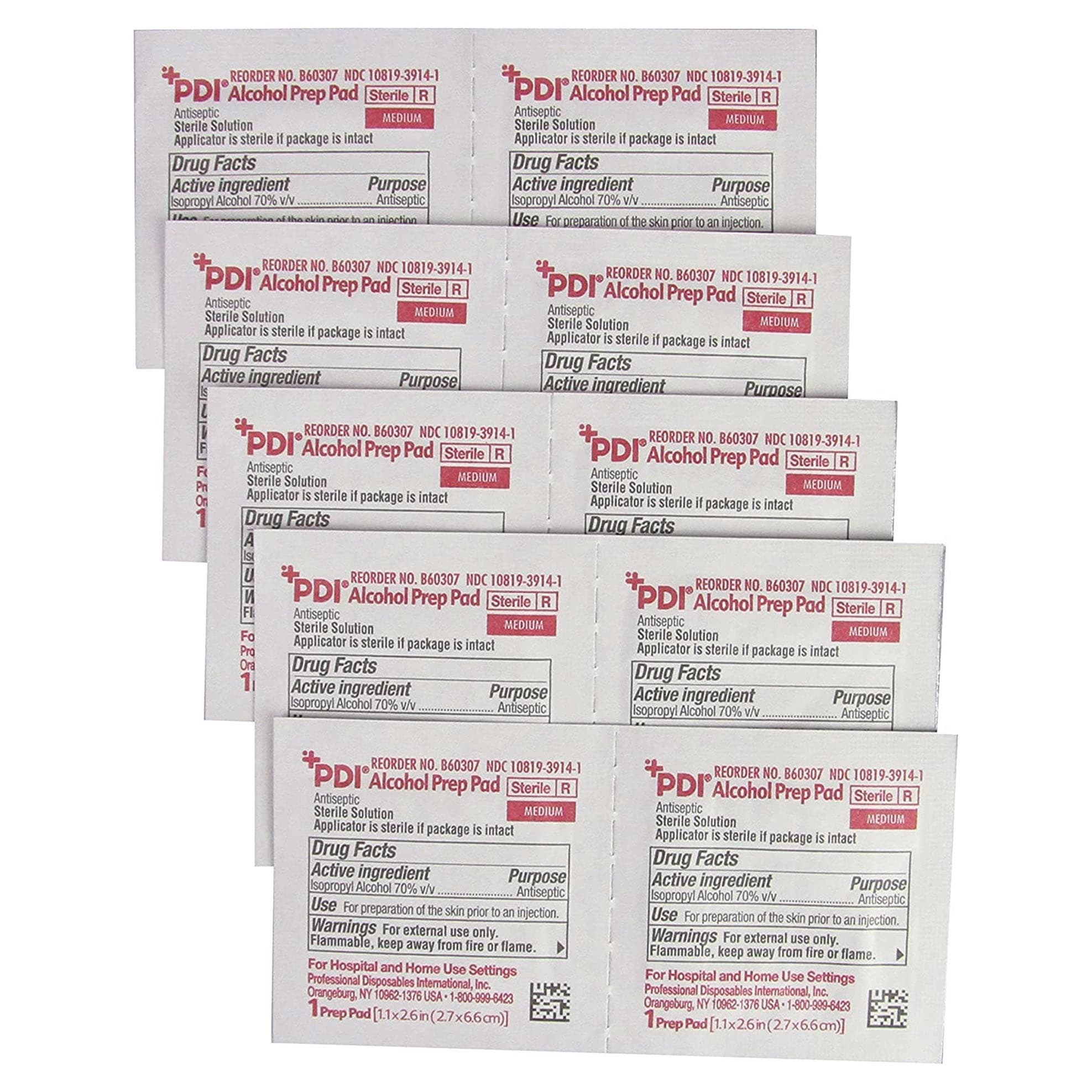 PDI NonWoven Gauge Alcohol Prep Pad, Medium, 2 x 2 Inch - Case of 4000 - Image 1