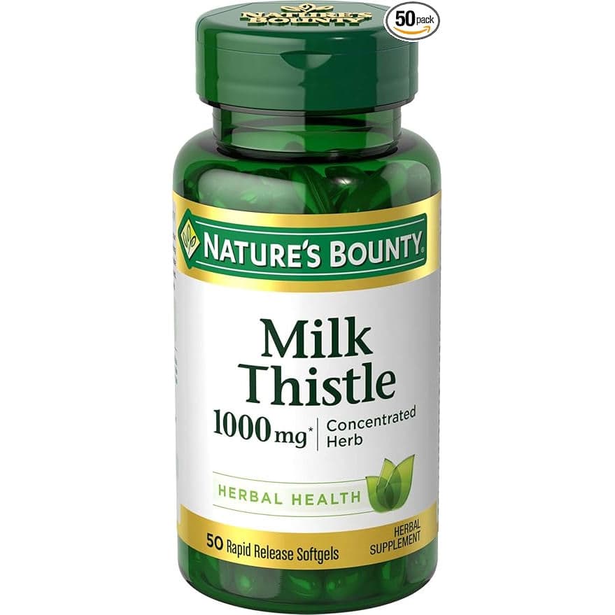 Nature's Bounty Silymarin Milk Thistle Softgels, 1000 mg - Bottle of 50 - Image 1
