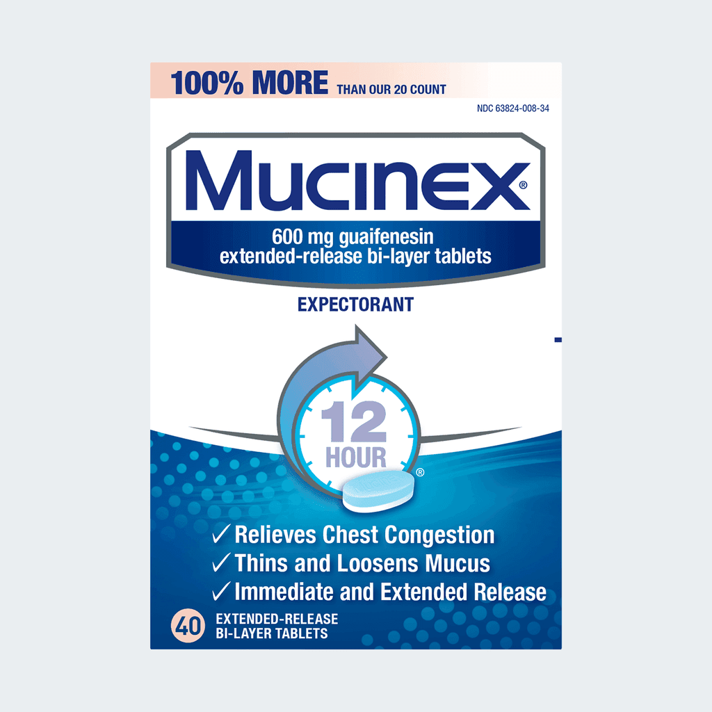 Mucinex Guaifenesin Extended-Release Bi-Layer Tablets, 600 mg - Case of 40 - Image 1