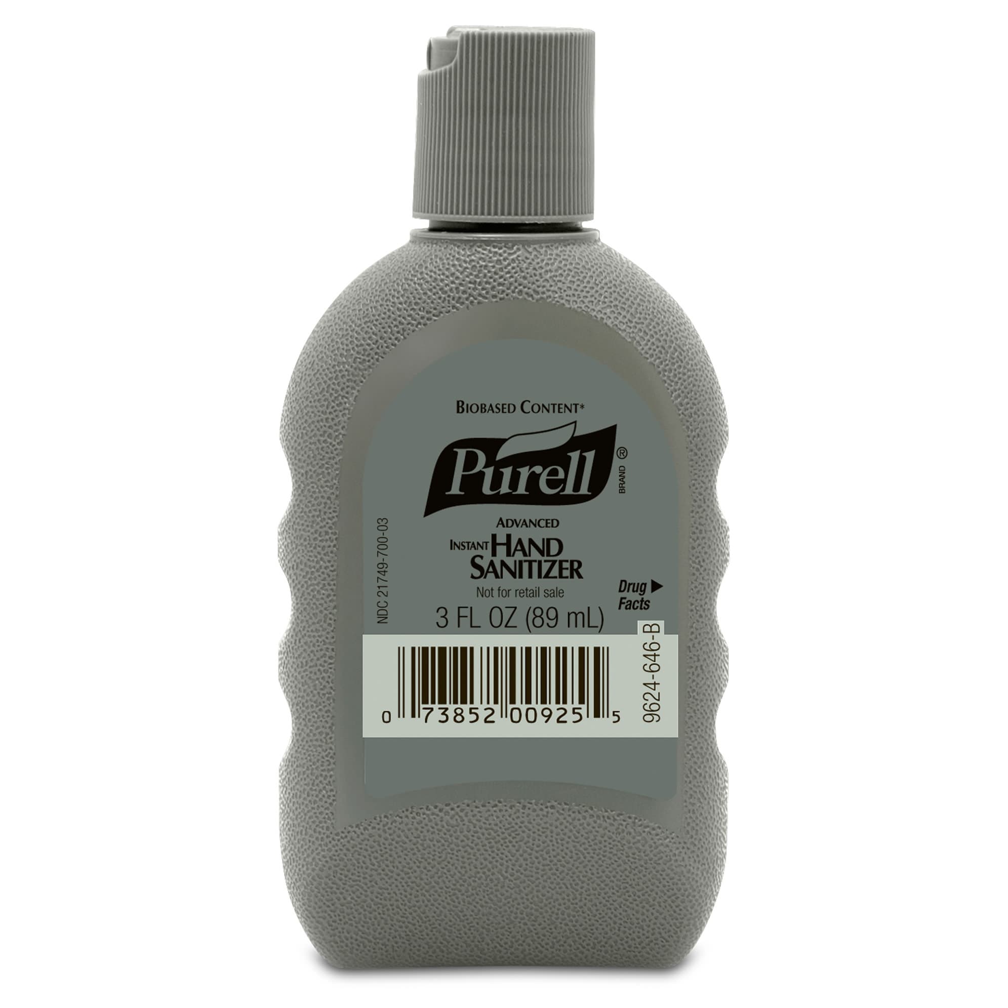 Purell Advanced Hand Sanitizer Bio-based Gel, Military Bottle, 3 oz - Case of 24