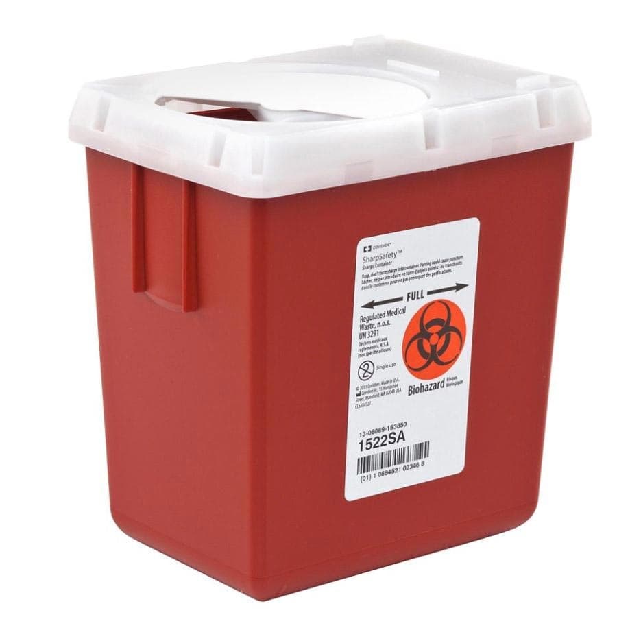 Monoject Phlebotomy Sharps Containers, 2.2 Quart, Red - Each - Image 1