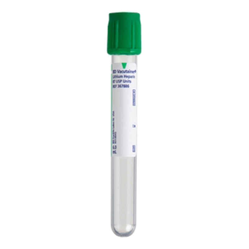 BD Vacutainer Lithium Heparin Tubes, 13 x 100 mm, 6 mL - Box of 100 - Image 1