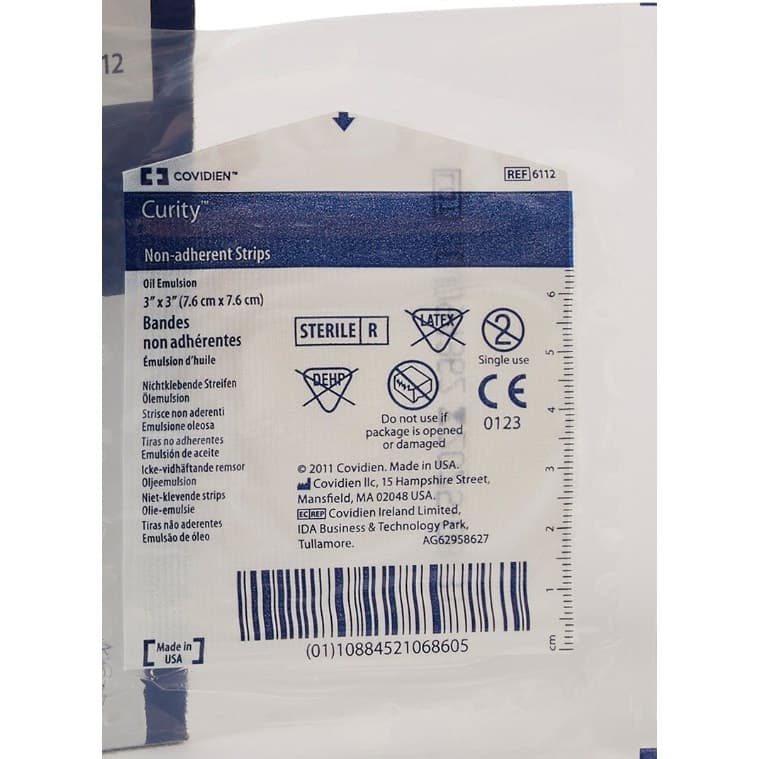 Curity Oil Emulsion Impregnated Dressing, Mesh-Knitted Fabric, 3 x 3 Inch, Sterile - Each - Image 1