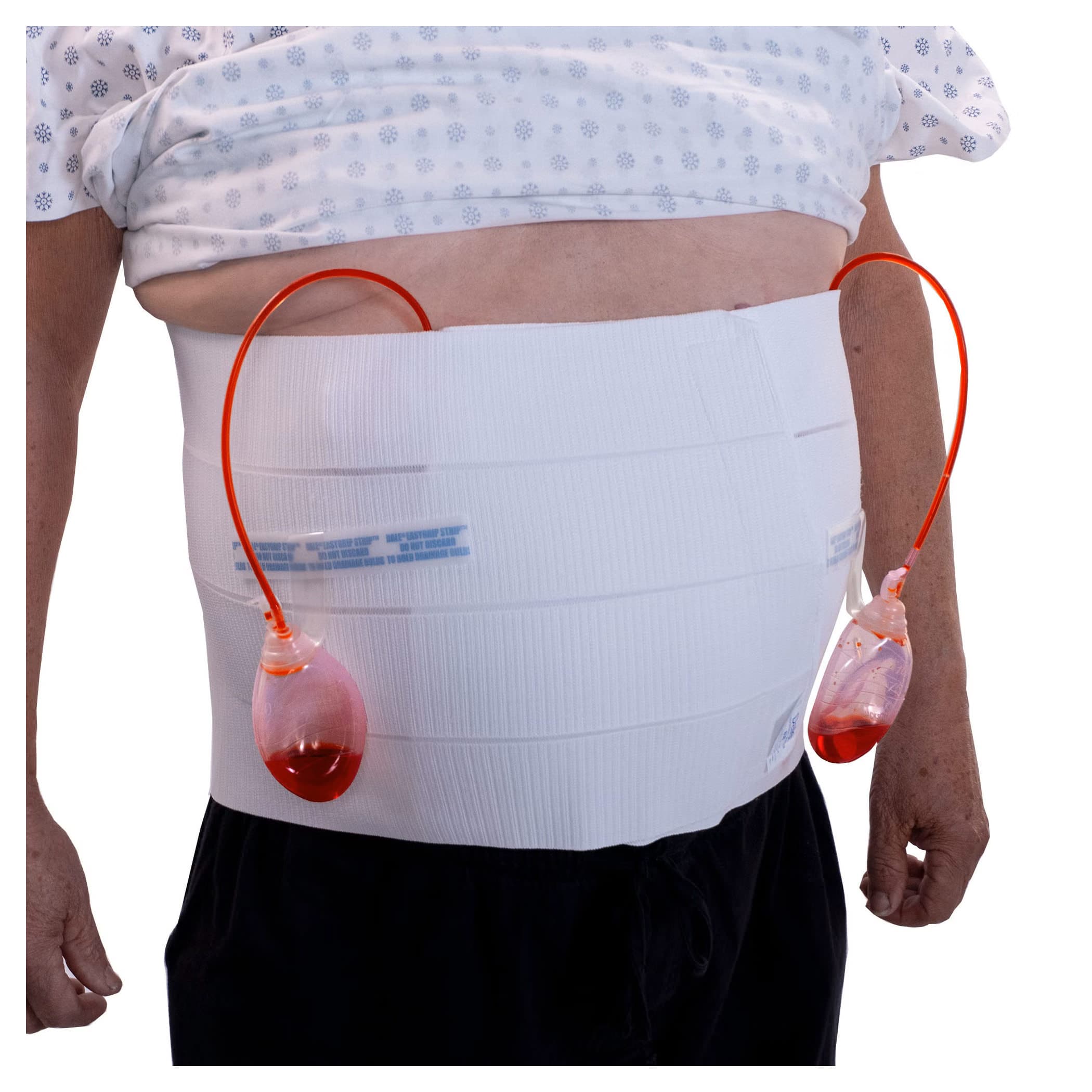 Dale Abdominal Binder, White Hook and Loop Closure, Unisex Drain Fasteners - Image 1