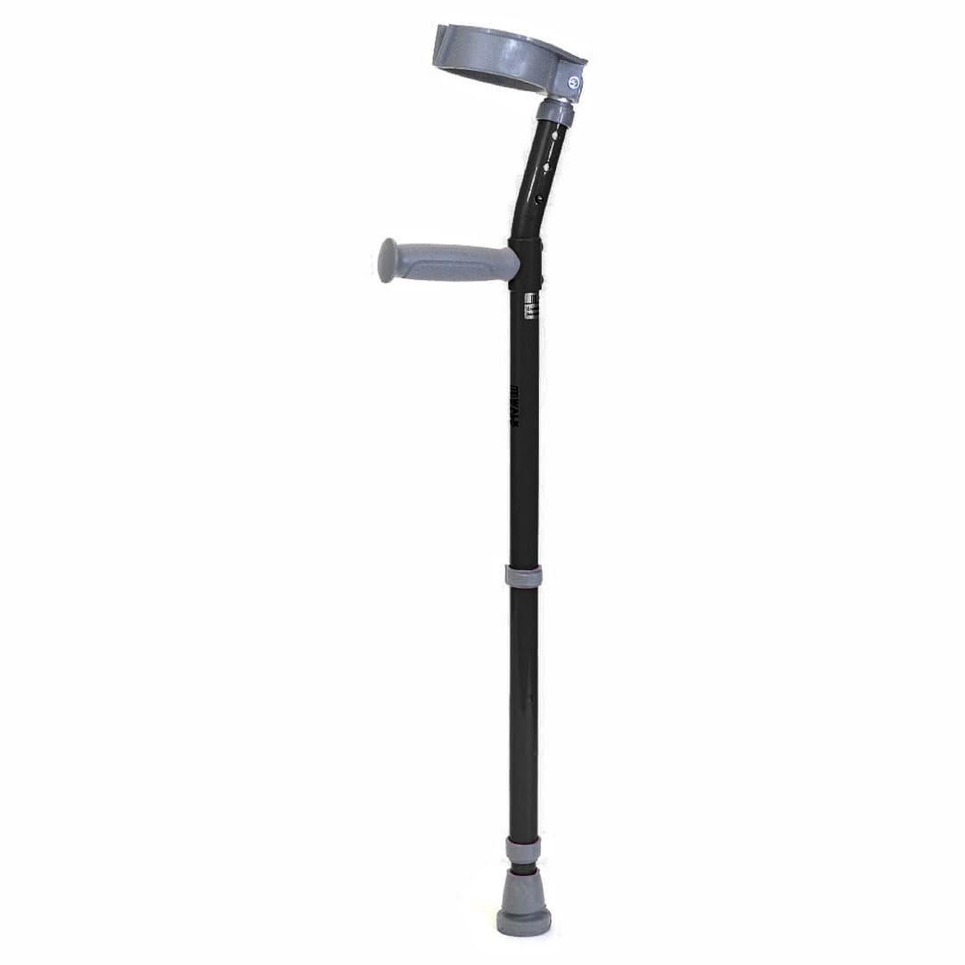 Walk Easy youth forearm height adjustable crutches with 3.5" full cuff (pair) - Black - Image 1