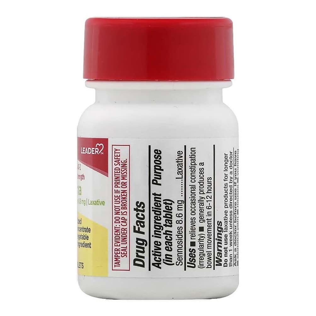 Leader Sennosides Laxative Tablets, 8.6 mg, 50 Count - Each - Image 2