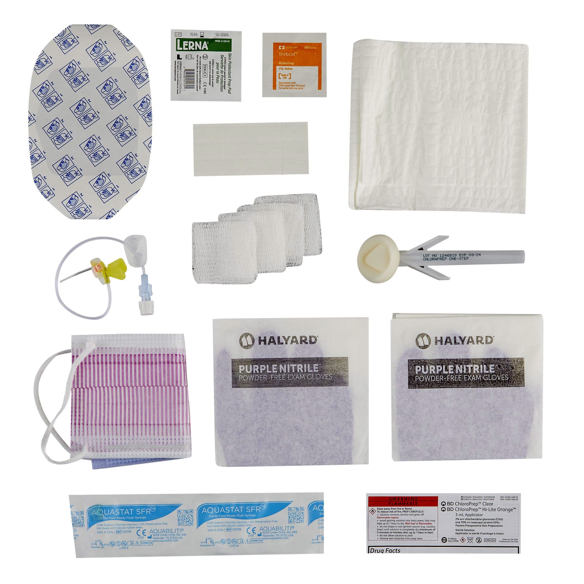 MiniLoc Safety Infusion Set, Port Access Kit, 19 Gauge, 3/4 Inch - Each - Image 1