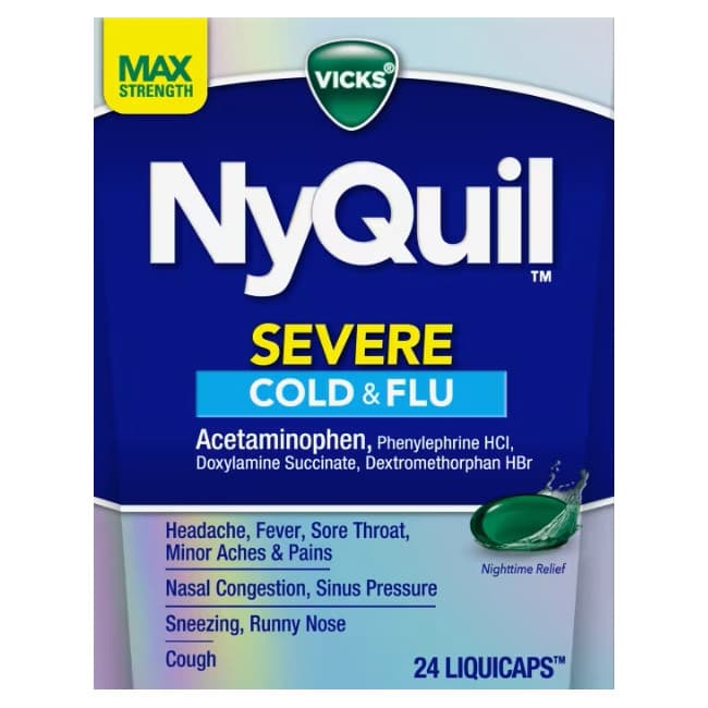 Vicks NyQuil Cold and Flu Liquicaps, Maximum Strength - 24 Count - Image 1