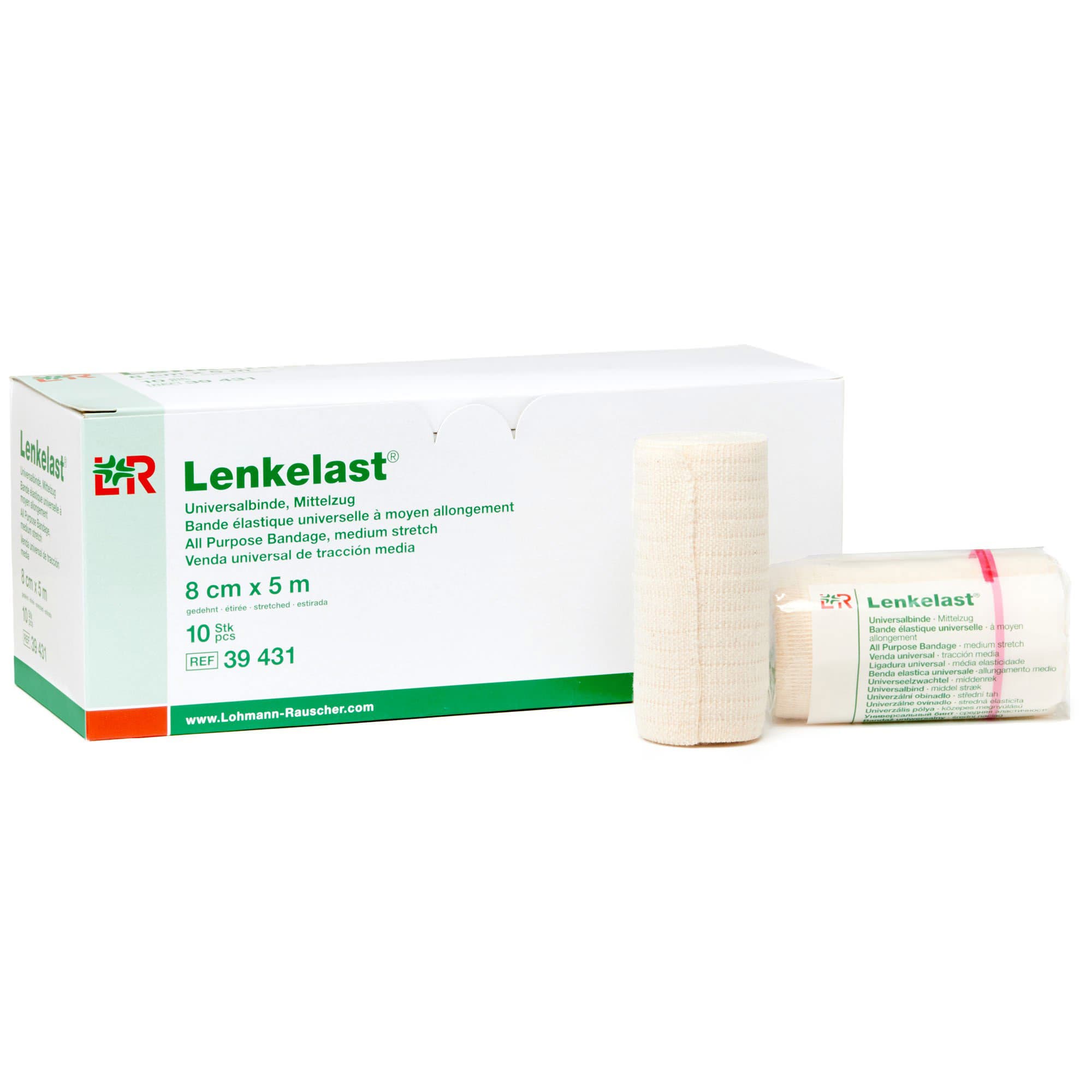 Lenkelast All Purpose Medium Stretch Bandage 3.2" x 5.5 yds Stretched - Box of 10 - Image 1