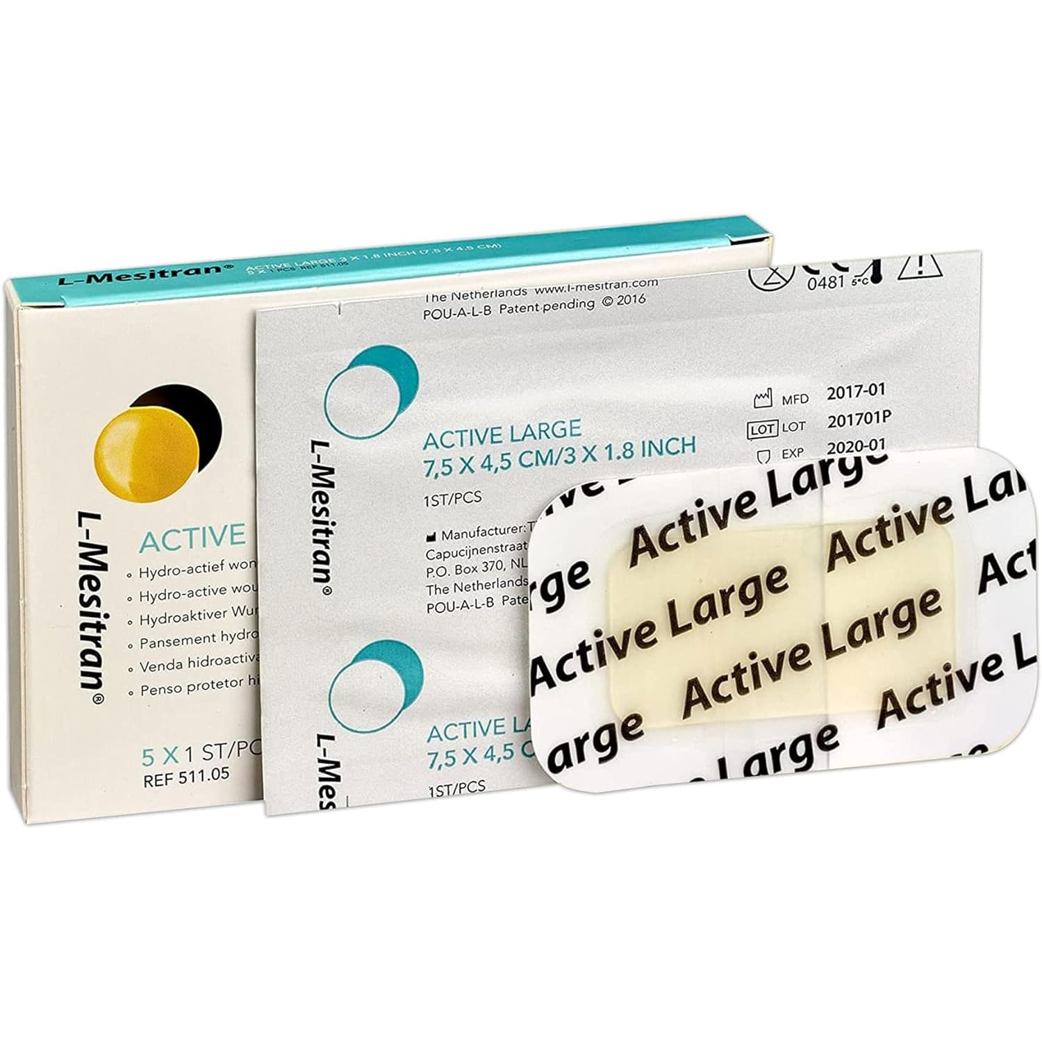 McKesson L-Mesitran Honey Wound and Burn Dressing, 3 x 1.8 Inch - Case of 500 - Image 1