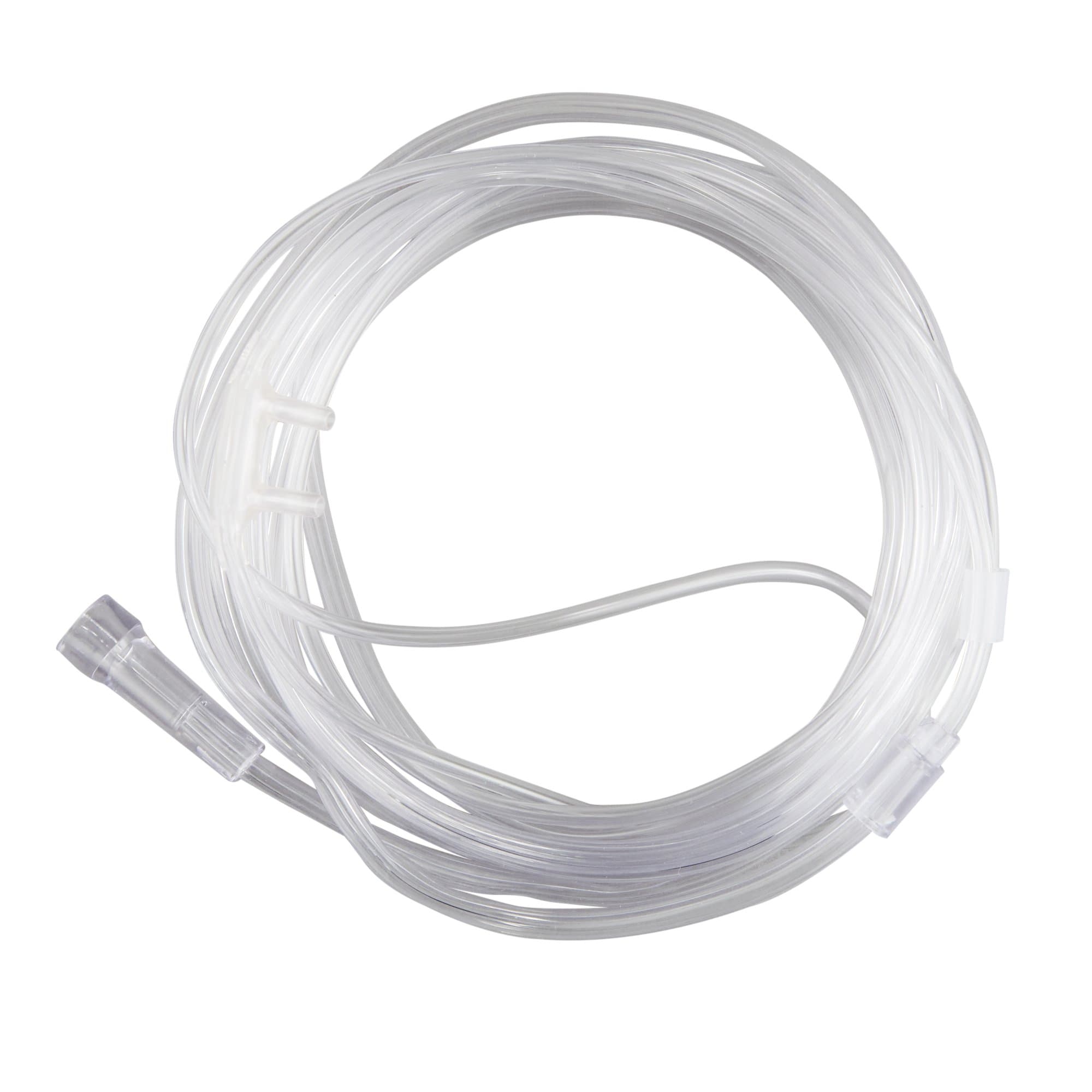 McKesson Adult Nasal Cannula, Standard Connector, Straight Tip, 7 ft. Clear Tubing - Case of 50 - Image 1