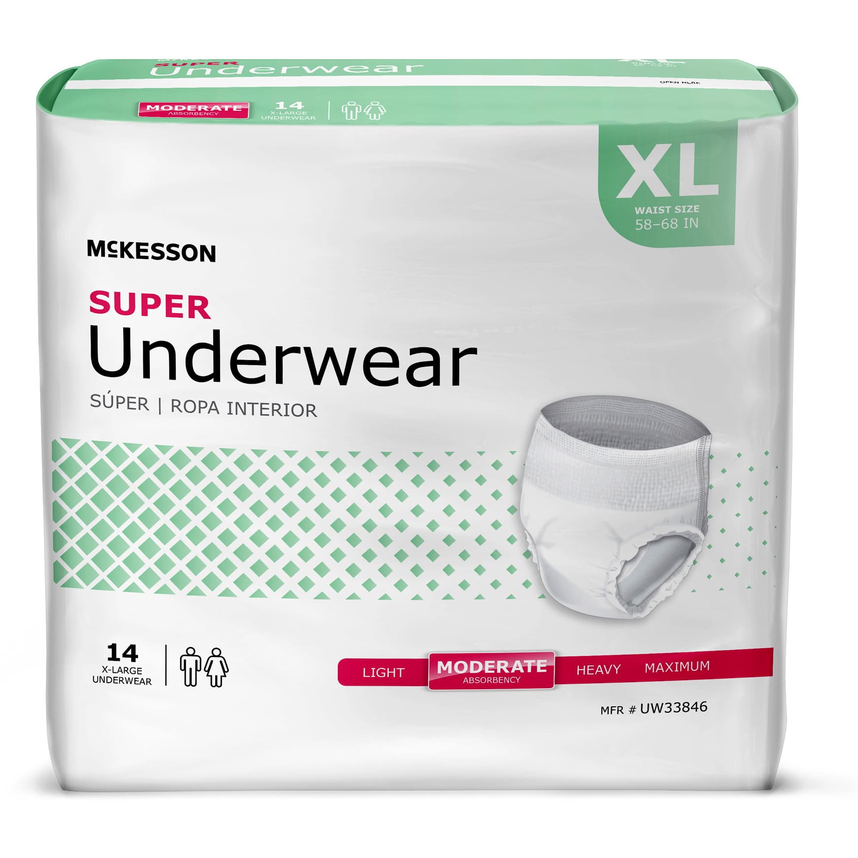 McKesson Super Incontinence Underwear, Extra Large - Case of 56 - Image 1