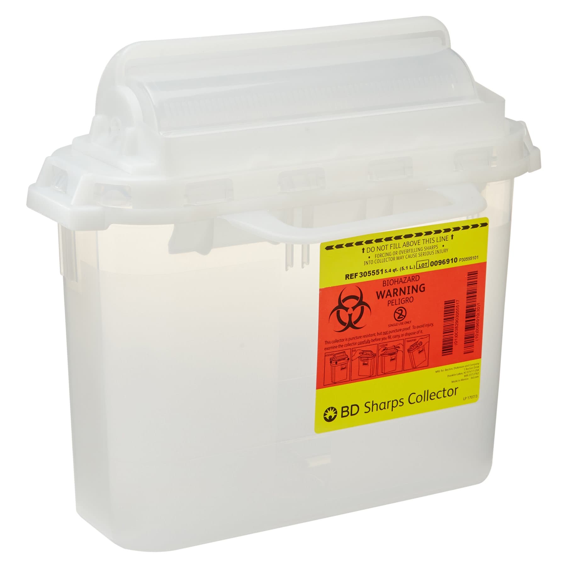 BD Counterbalanced Door Patient Room Collector, 5.4 Quart - Image 2