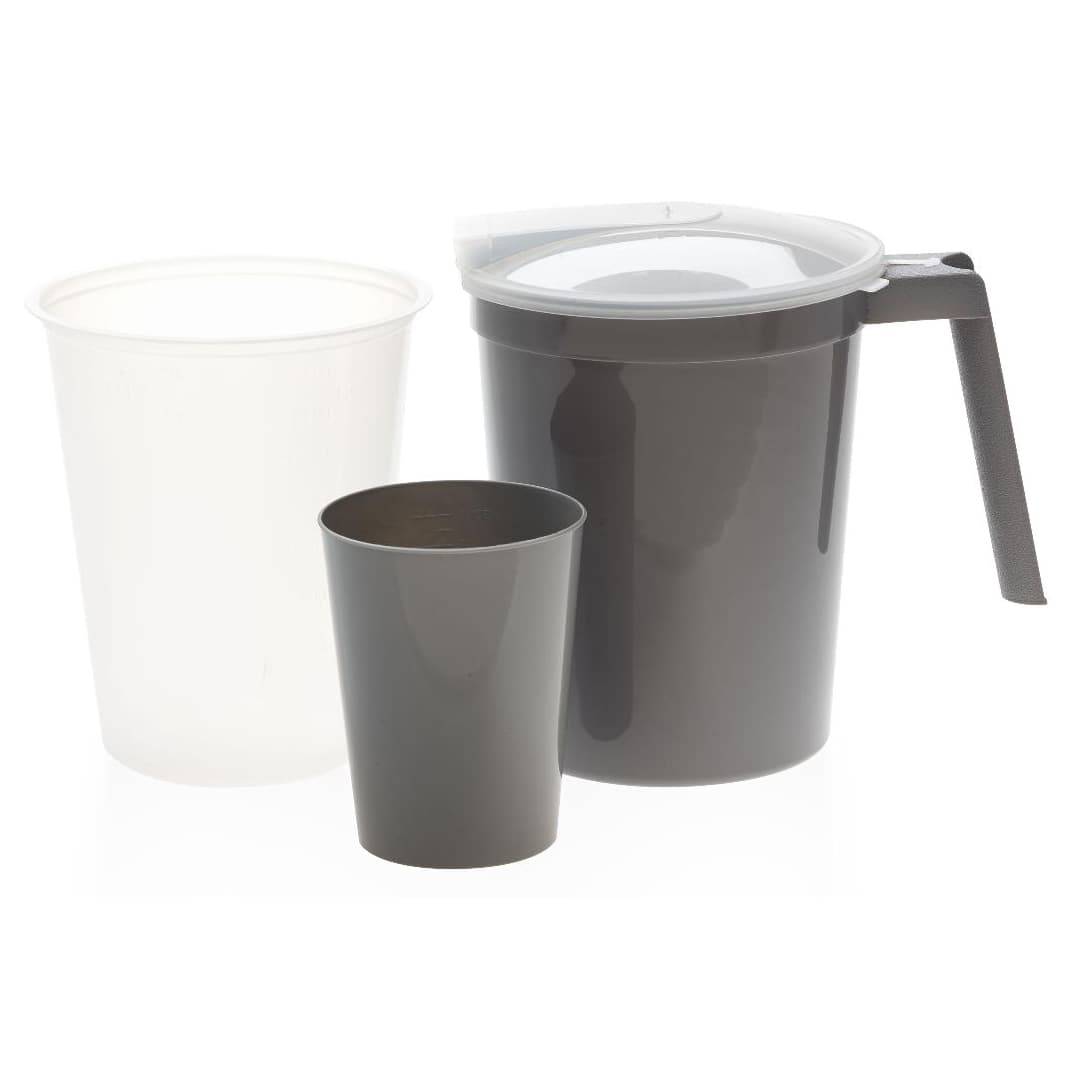Medline Water Pitcher Kit with Tumbler and Inner Plastic Liner, 32 oz - Case of 40 - Image 1