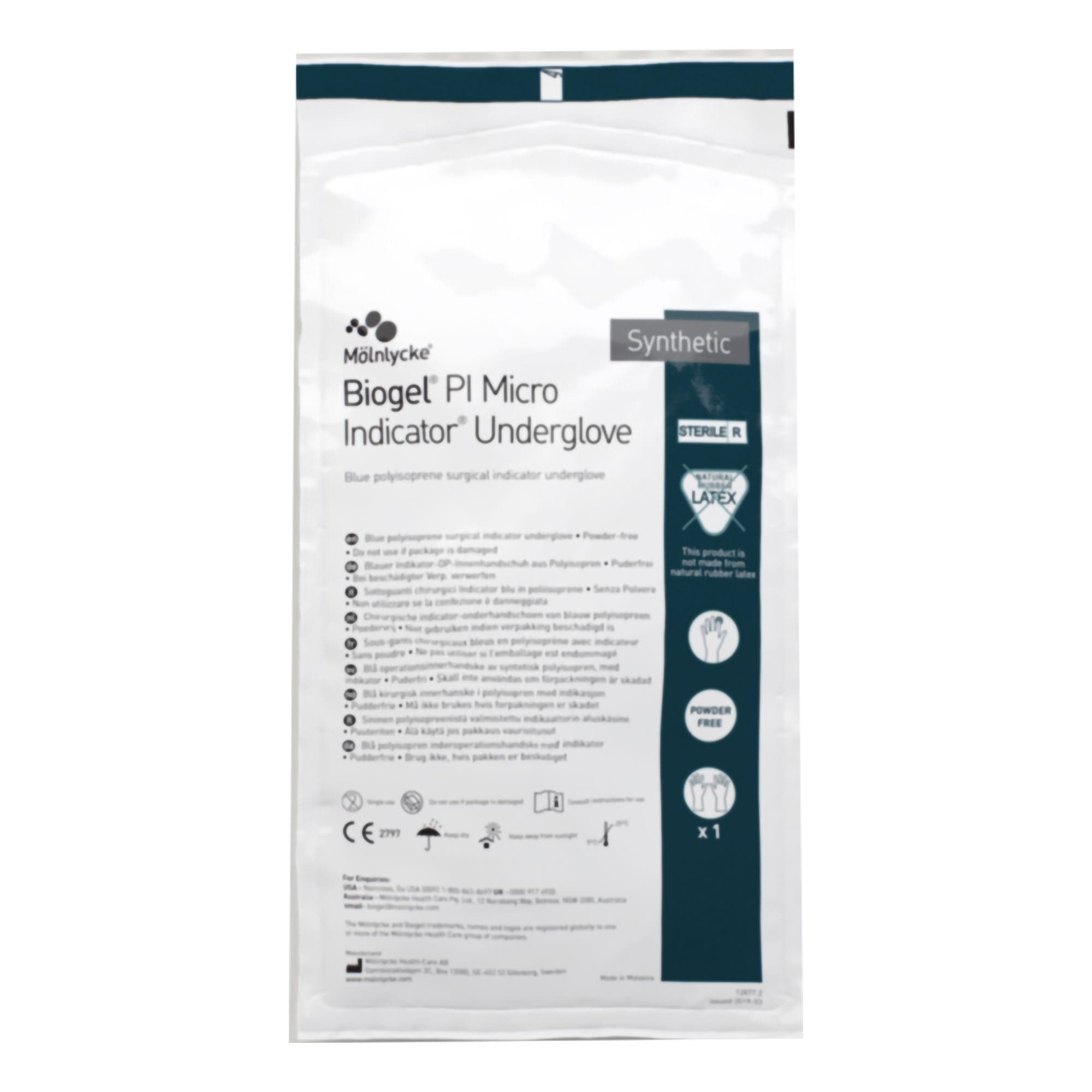 Molnlycke Healthcare Biogel PI Micro Indicator Underglove, Size 6.5 - Case of 400 - Image 1