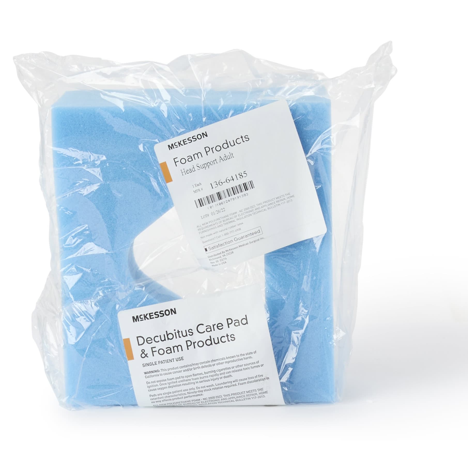 McKesson Head Positioner Blue, 9 W x 8 D x 4-1/2 H Inch - Each - Image 1