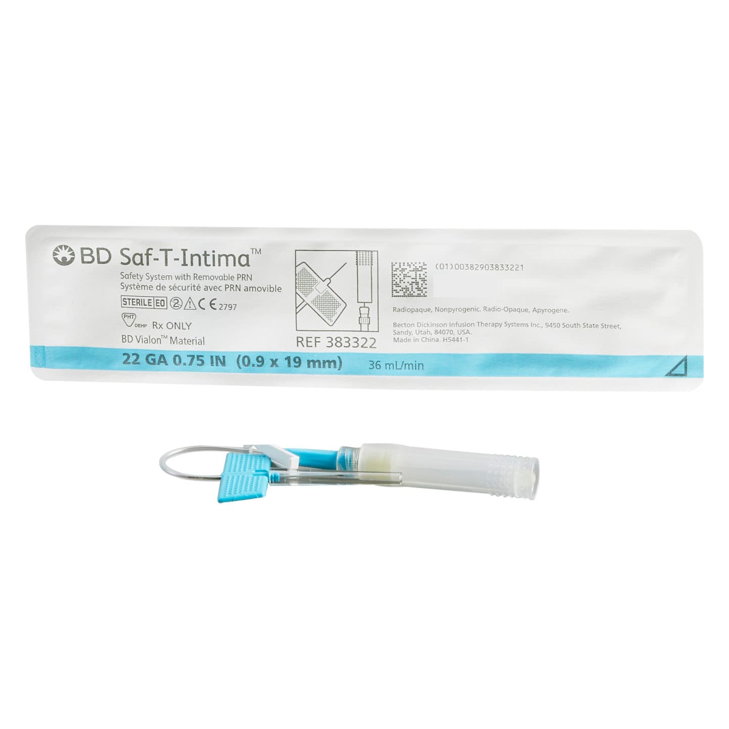 BD Closed IV Catheter 22 Gauge, 0.75 Inch Retracting Needle, PRN Port Type - Each - Image 1