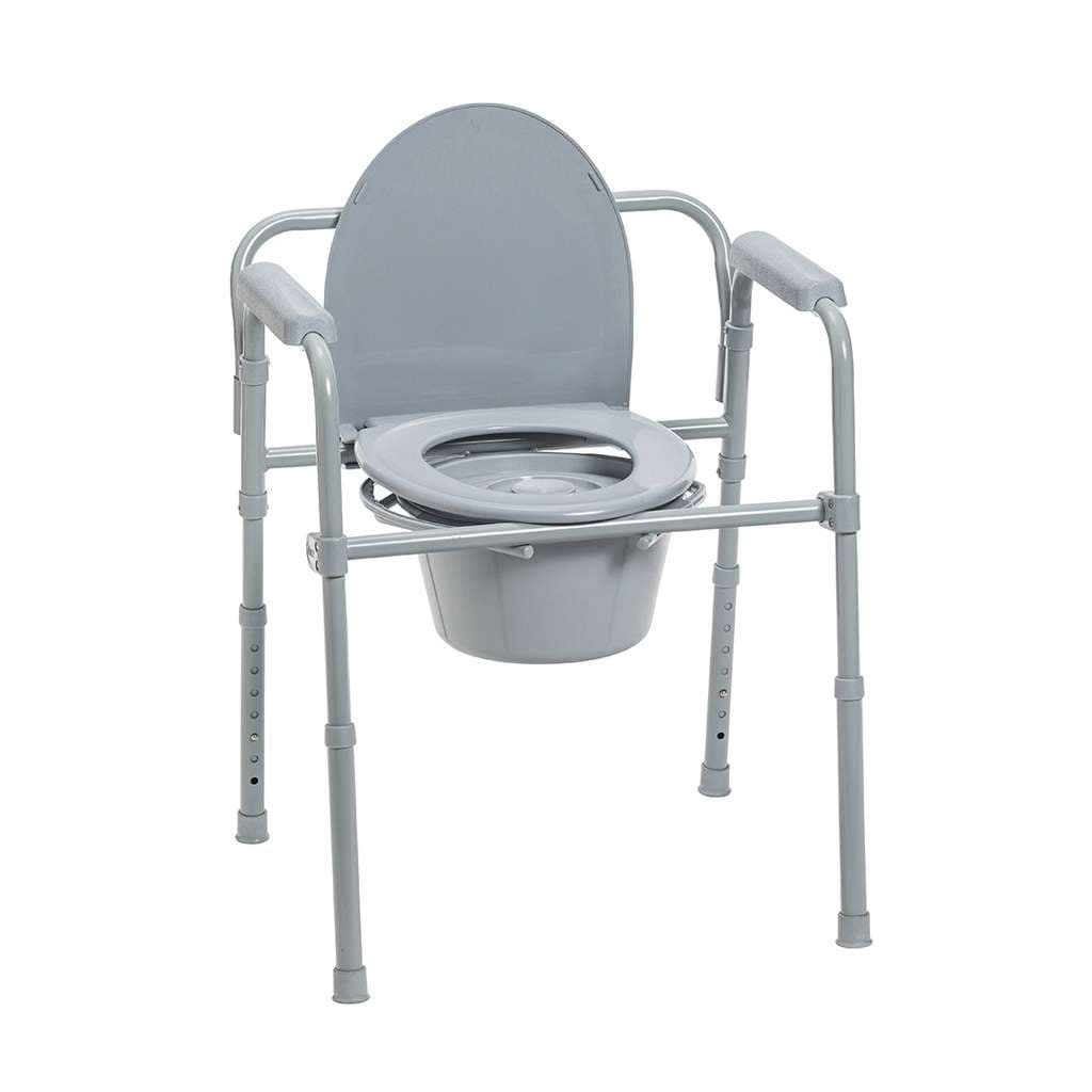 Drive Medical Folding Steel Bedside Commode - Image 1