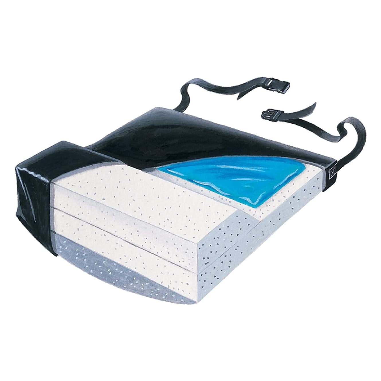 Skil-Care Fluid-Proof Cover Anti-Thrust Seat Cushion, Black - Image 1