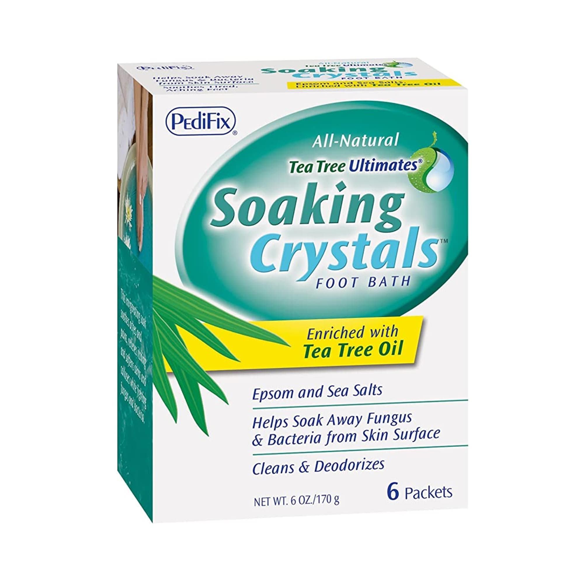 PediFix Tea Tree Ultimates Soaking Crystals Foot Bath - Package of 6
