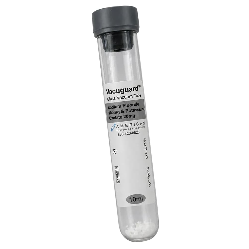 Vacuguard Gray Top Vacuum Blood Collection Tube - Box of 1000
