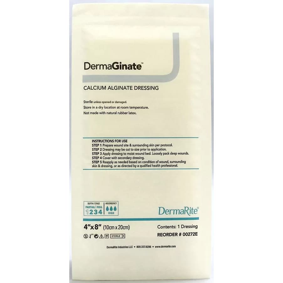 DermaGinate Calcium Alginate Wound Dressing, 4 x 8 Inch - Each - Image 1