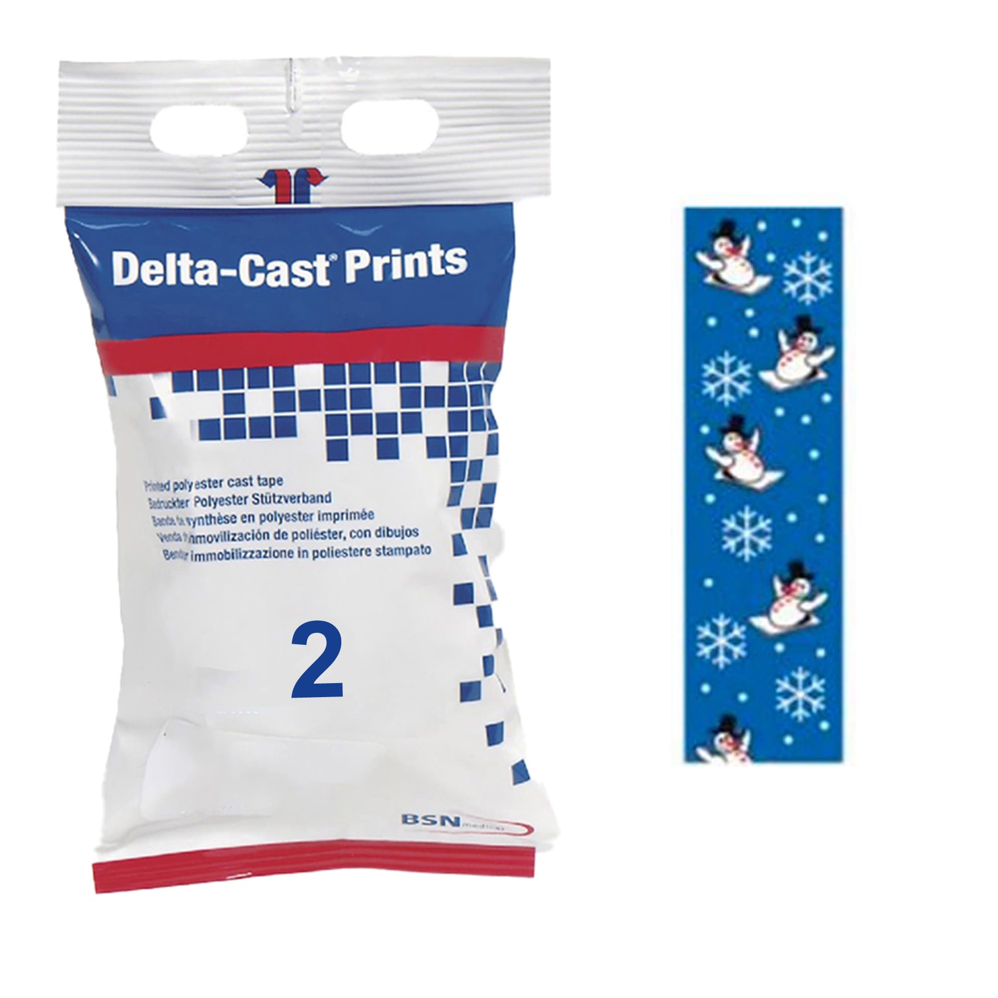 Delta Flash Print Cast Tape, Holiday Print, 2 Inch x 12 Feet - Box of 10 - Image 1