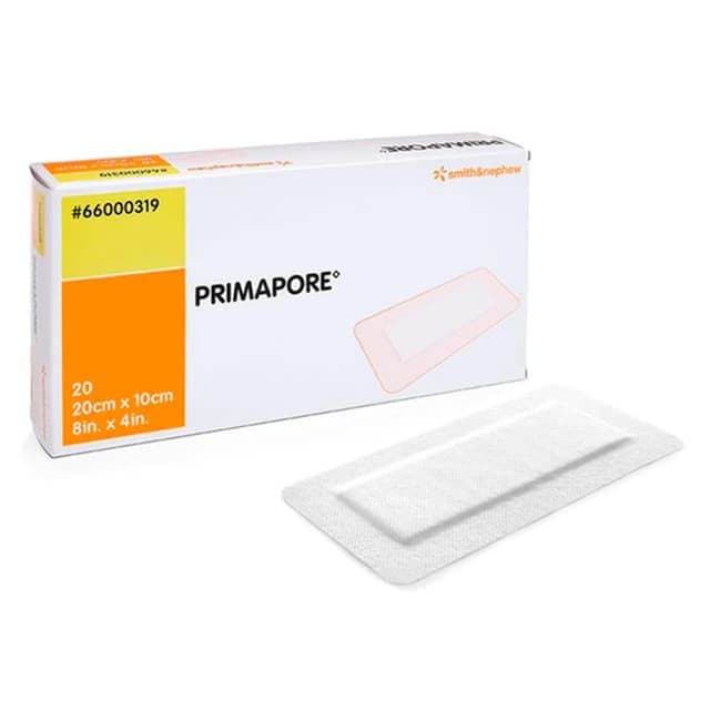 Primapore Adhesive Dressing, 4 x 8 Inch, White, Sterile - Box of 20 - Image 1