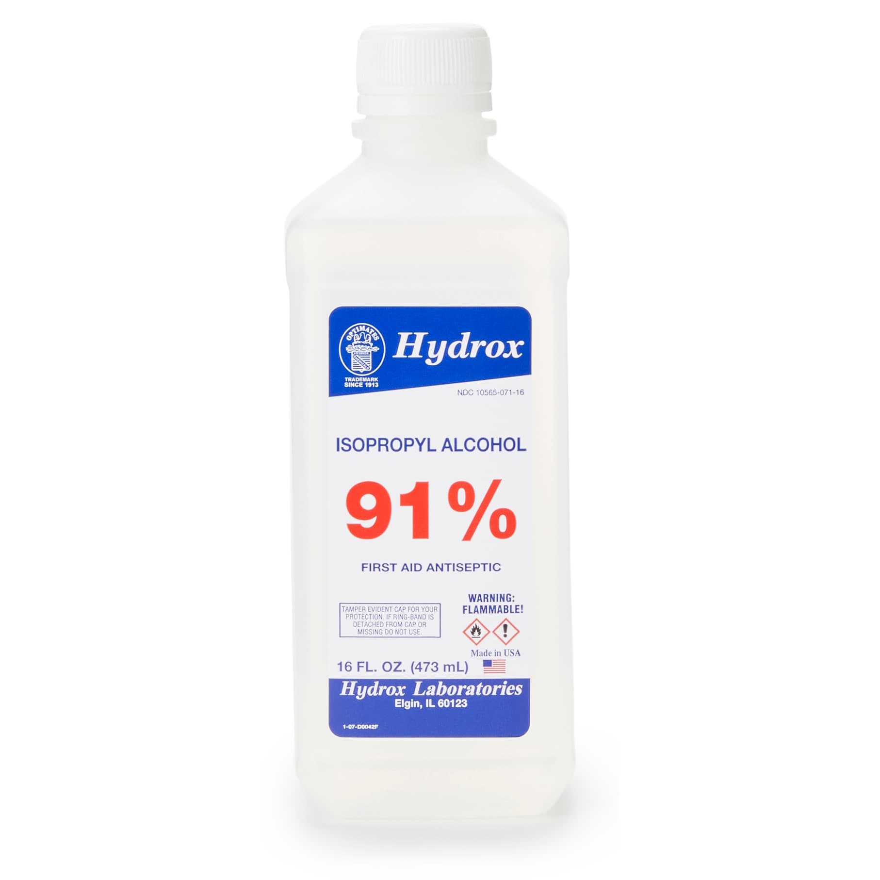 McKesson Isopropyl Rubbing Alcohol First Aid Antiseptic, 90% Strength, 16 oz - Case of 12 - Image 1