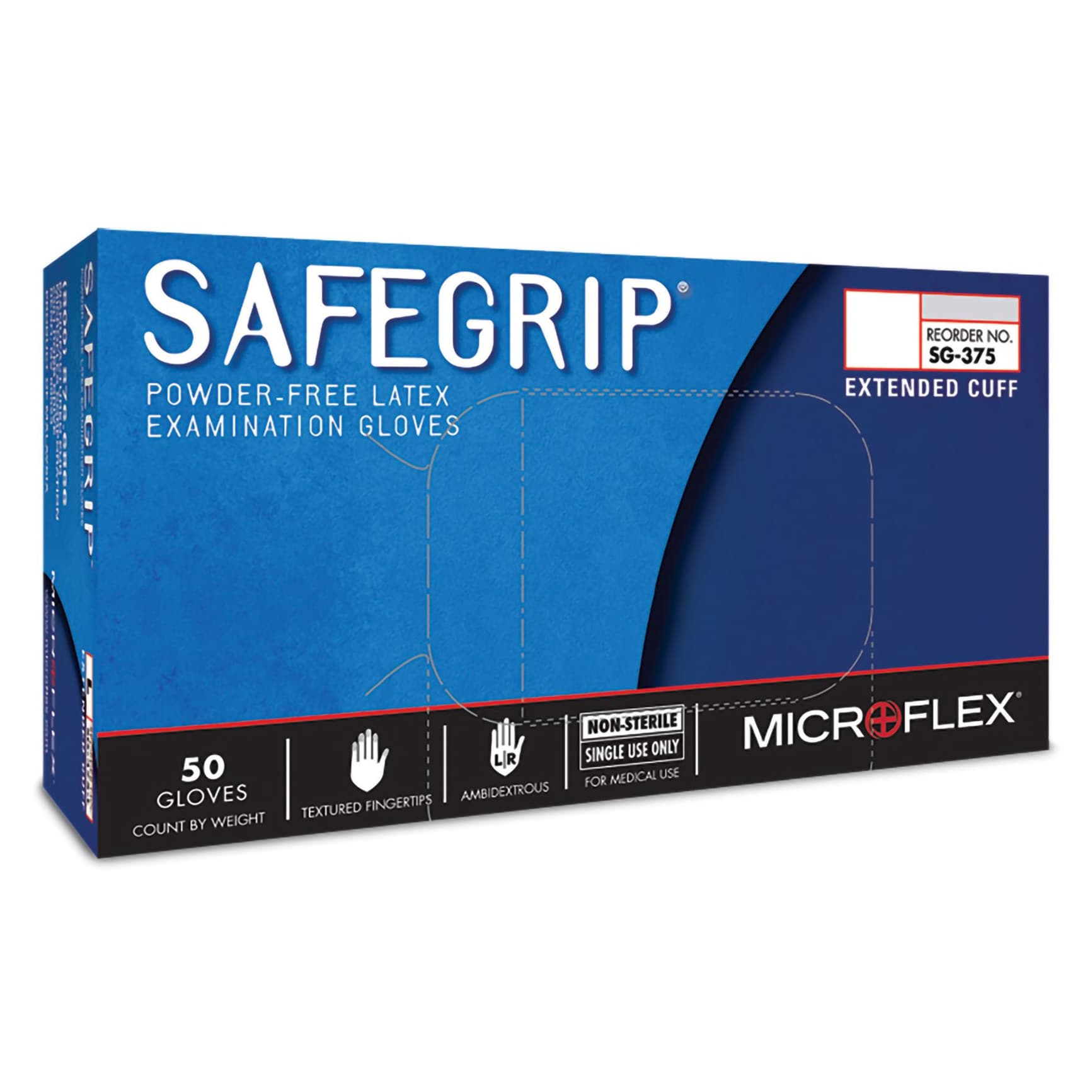 Microflex SafeGrip Latex Exam Gloves, Small - Case of 500 - Image 1