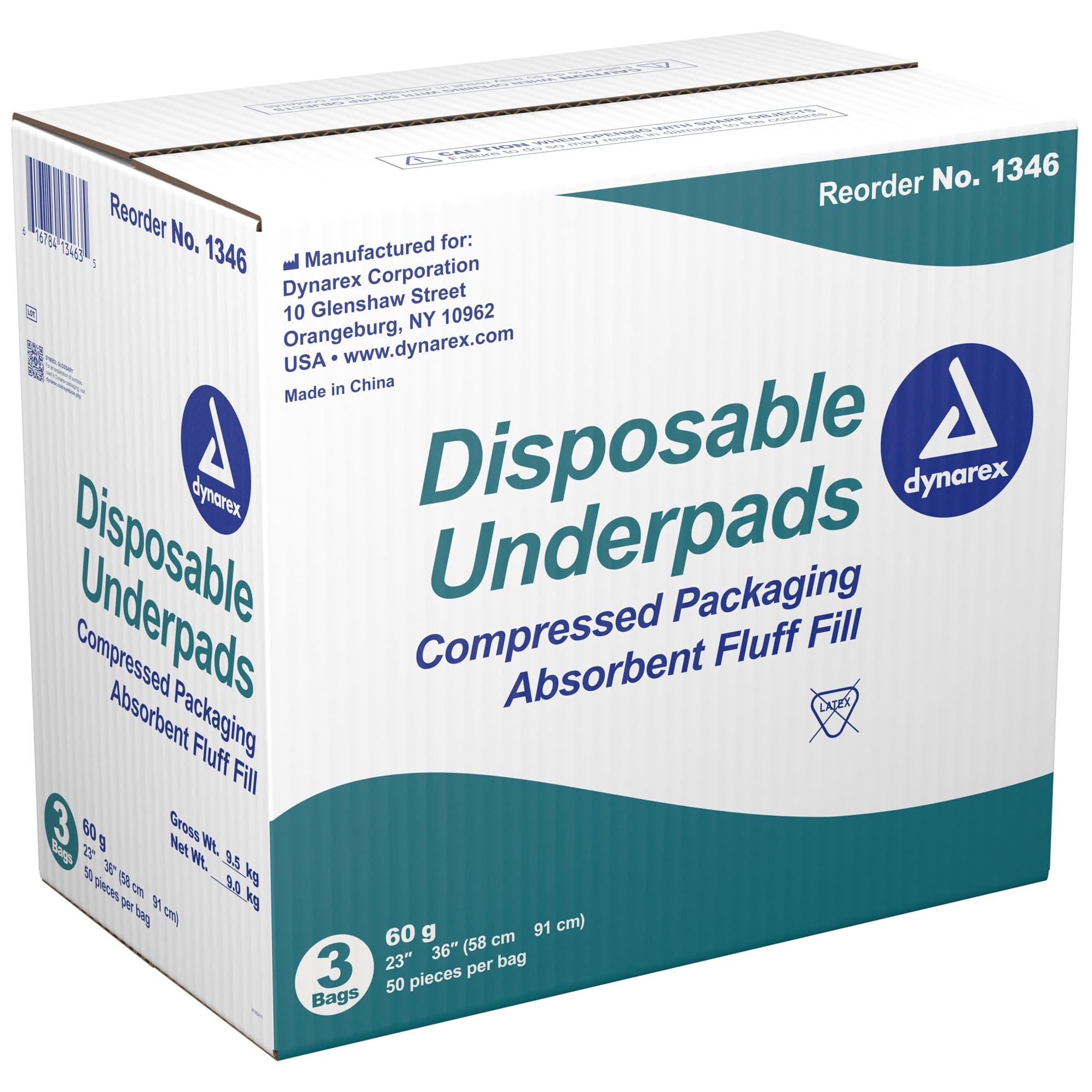 Dynarex Light Absorbent Disposable Underpads - Case of 150 - Image 1
