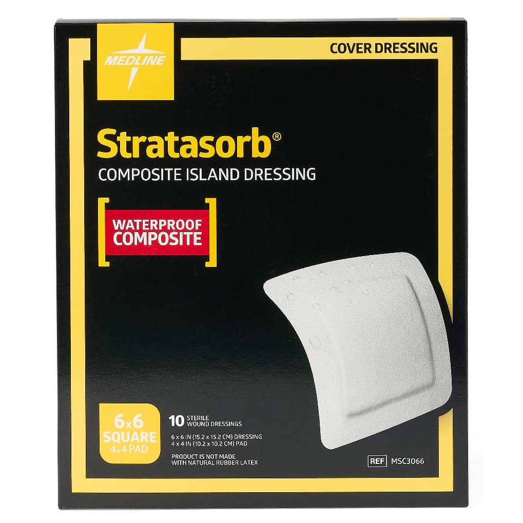 Stratasorb Composite Island Wound Dressing, 6 x 6 Inch - Box of 10 - Image 1