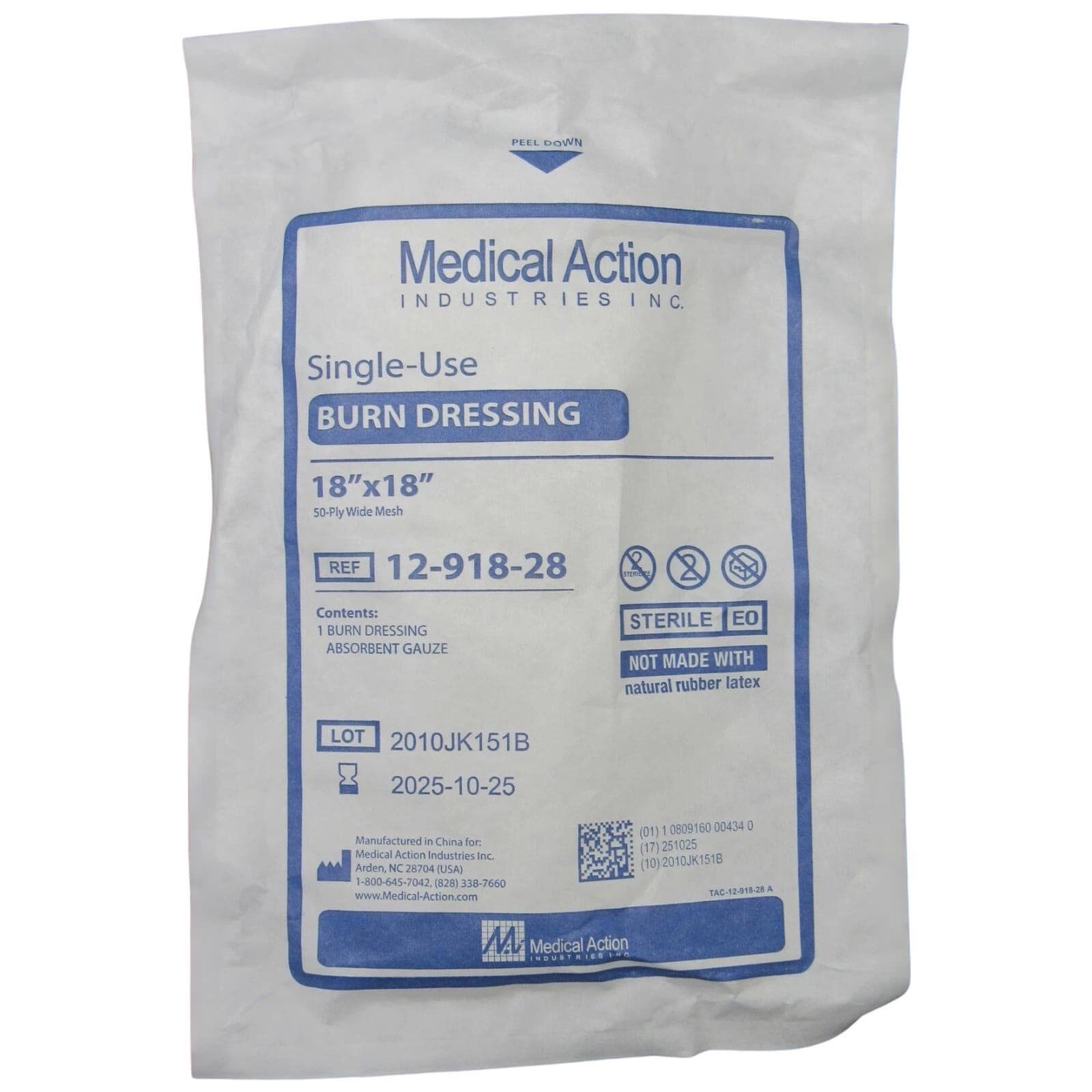 Medical Action Dry Burn Dressing, 50 Ply - Case of 30 - Image 1