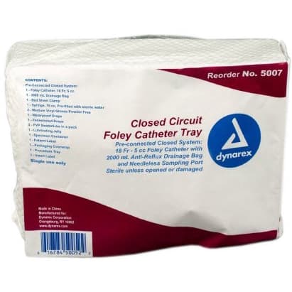 Dynarex Closed Circuit Catheter Tray, 14 Fr - Each - Image 1