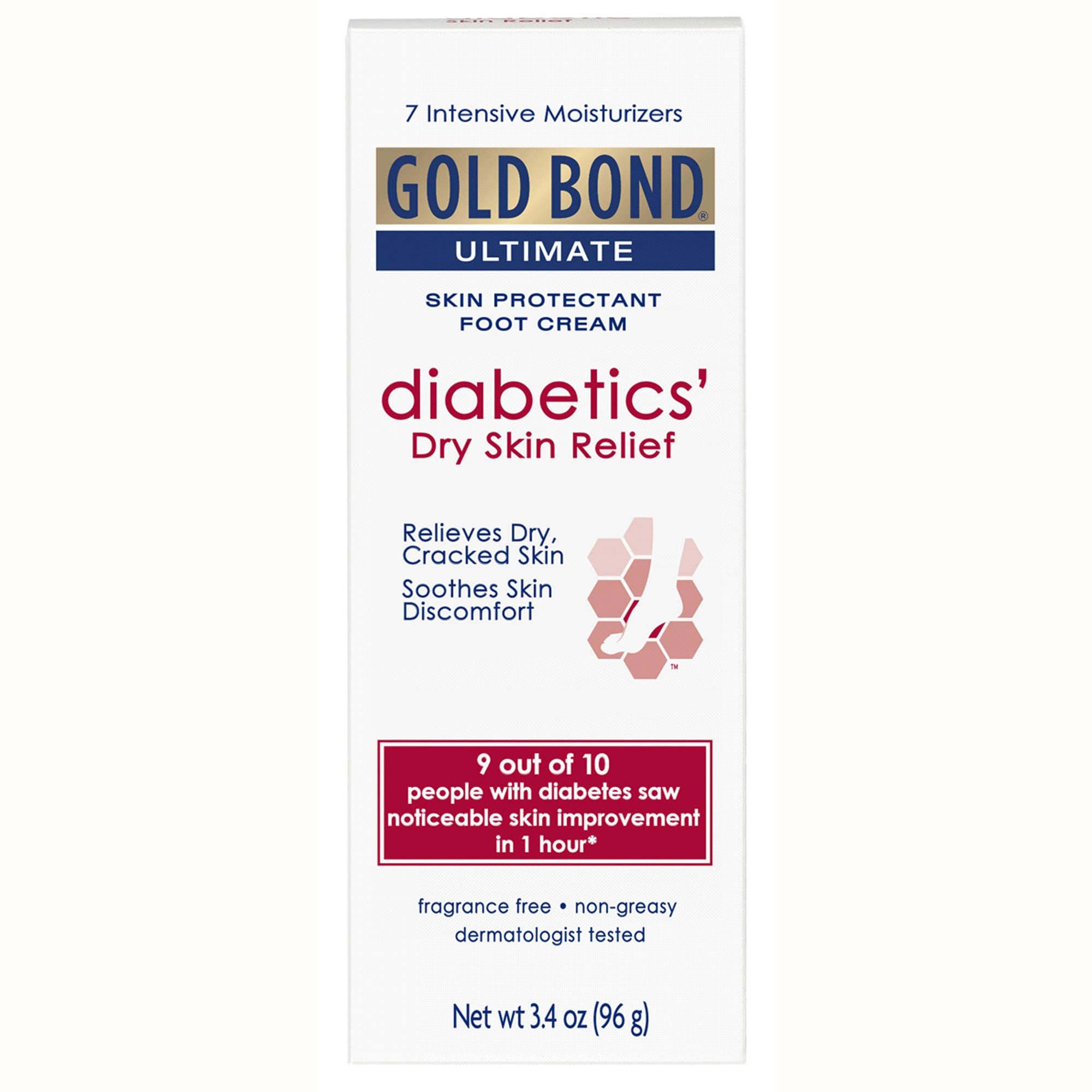 Gold Bond Ultimate Diabetics' Foot Moisturizer Cream, 3.4 oz - Image 2
