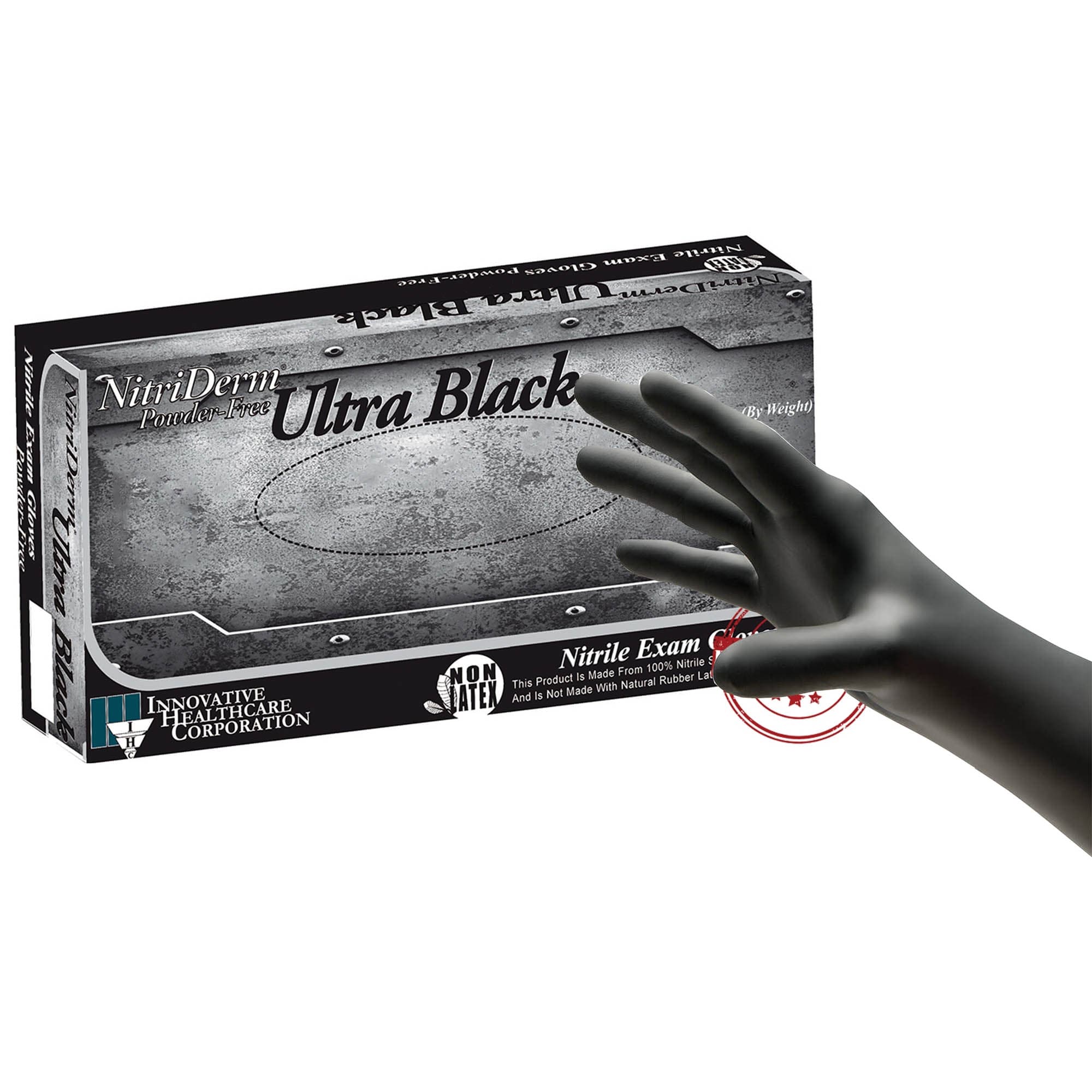 NitriDerm Ultra Black Nitrile Exam Gloves - Image 2