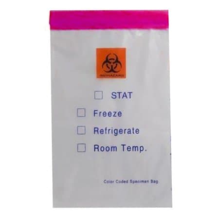 RD Plastics Color Coded Top Specimen Transport Bag with Document Pouch, 2 mil, 6 x 9" - Package of 100 - Image 1
