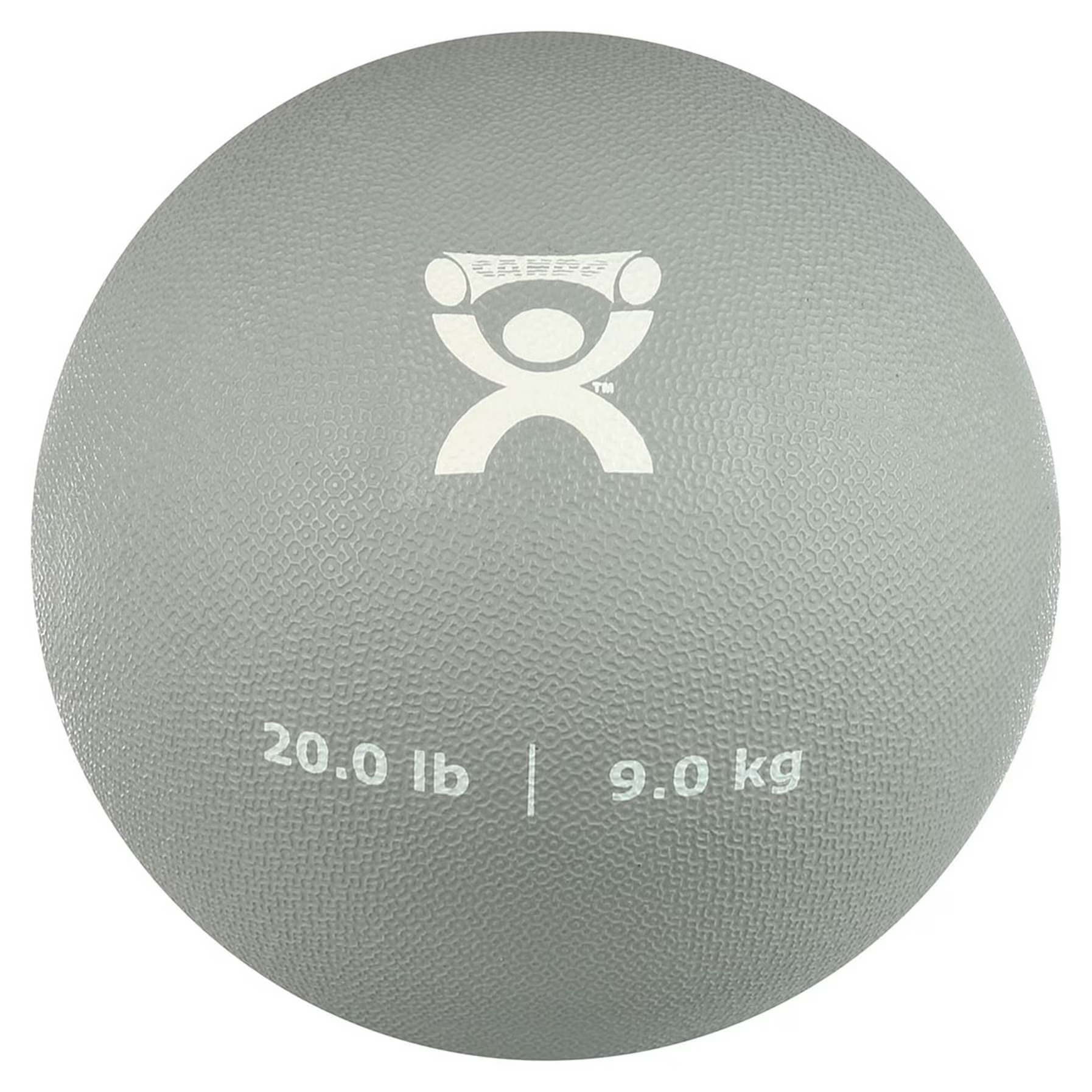 CanDo Soft Pliable Medicine Ball, 9 Inch Diameter, Silver, 20 Lbs - Image 1