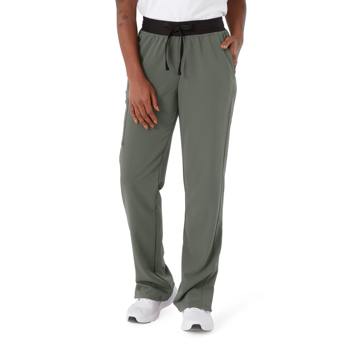 Medline Varick AVE Women's Tall Scrub Pants, Olive, Extra Small - Image 1