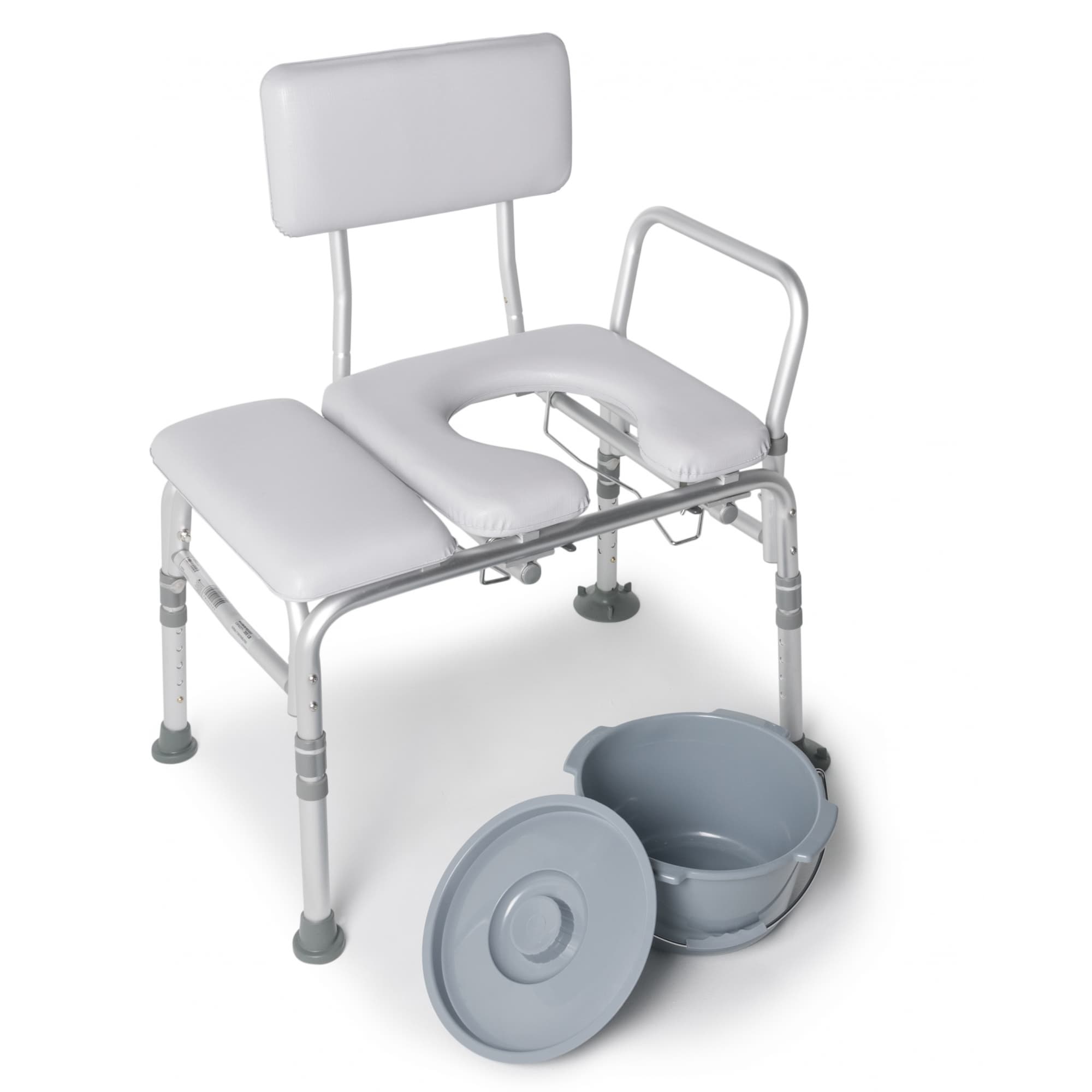 Lumex Padded Transfer Bench, with Commode - Image 1