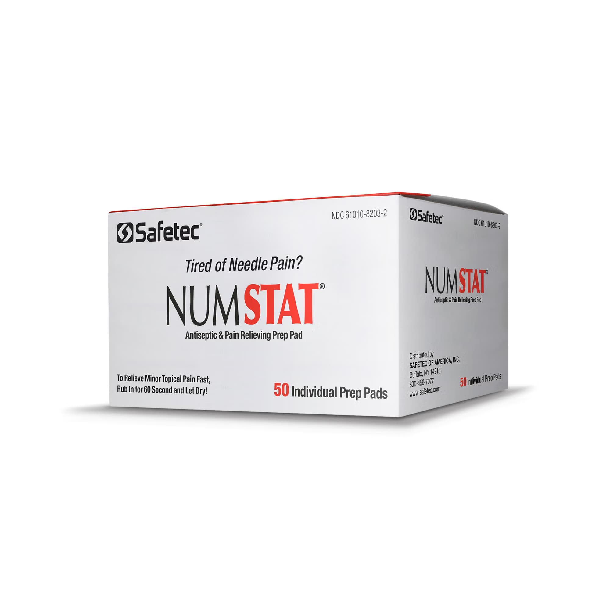 Safetec Numstat Antiseptic & Pain Releiving Prep Pads, 1.13 x 2-3/4 Inch - Case of 1000 - Image 3