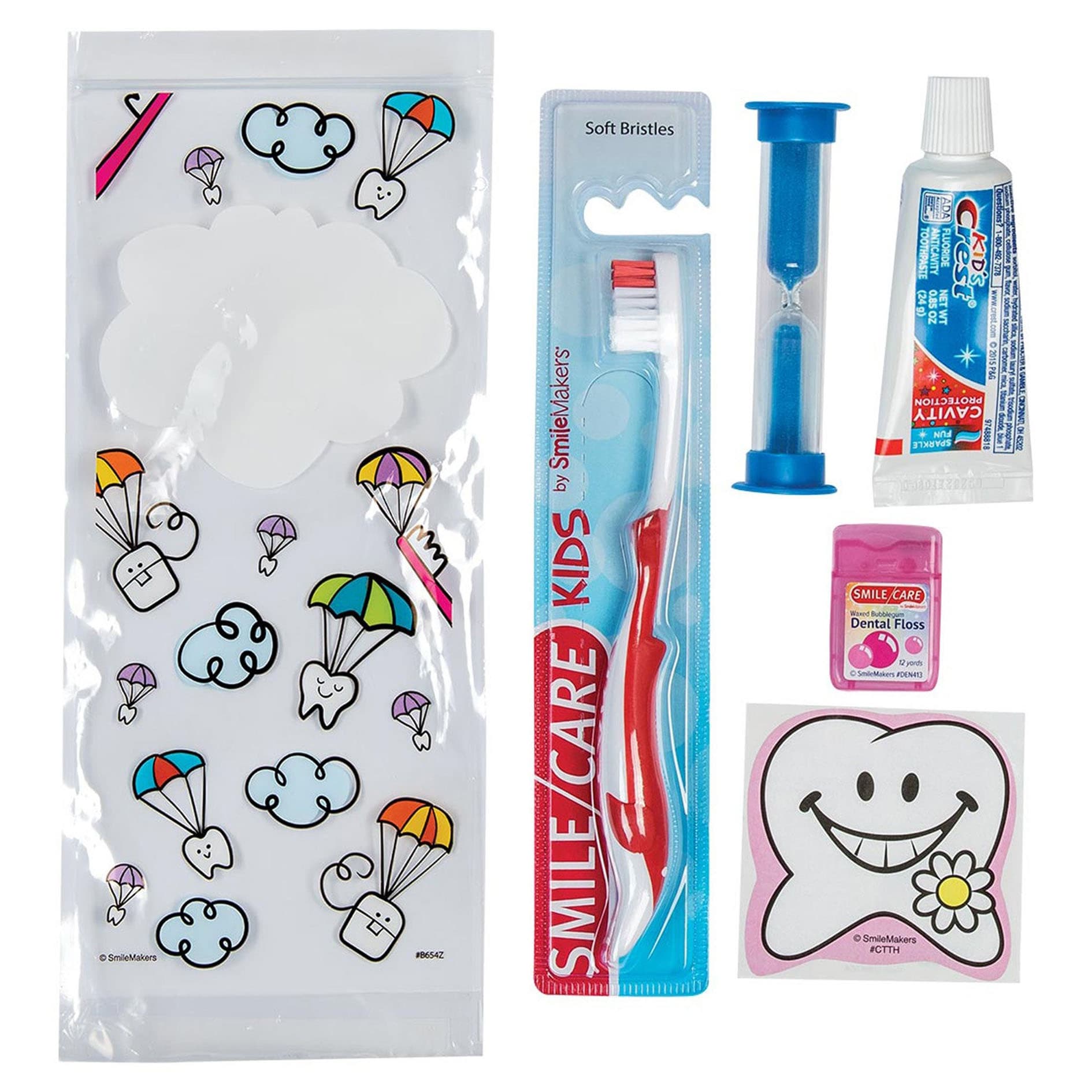 SmileCare Youth Dental Paratroopers Premium Zippered Bag Dental Kits - Box of 72 - Image 1