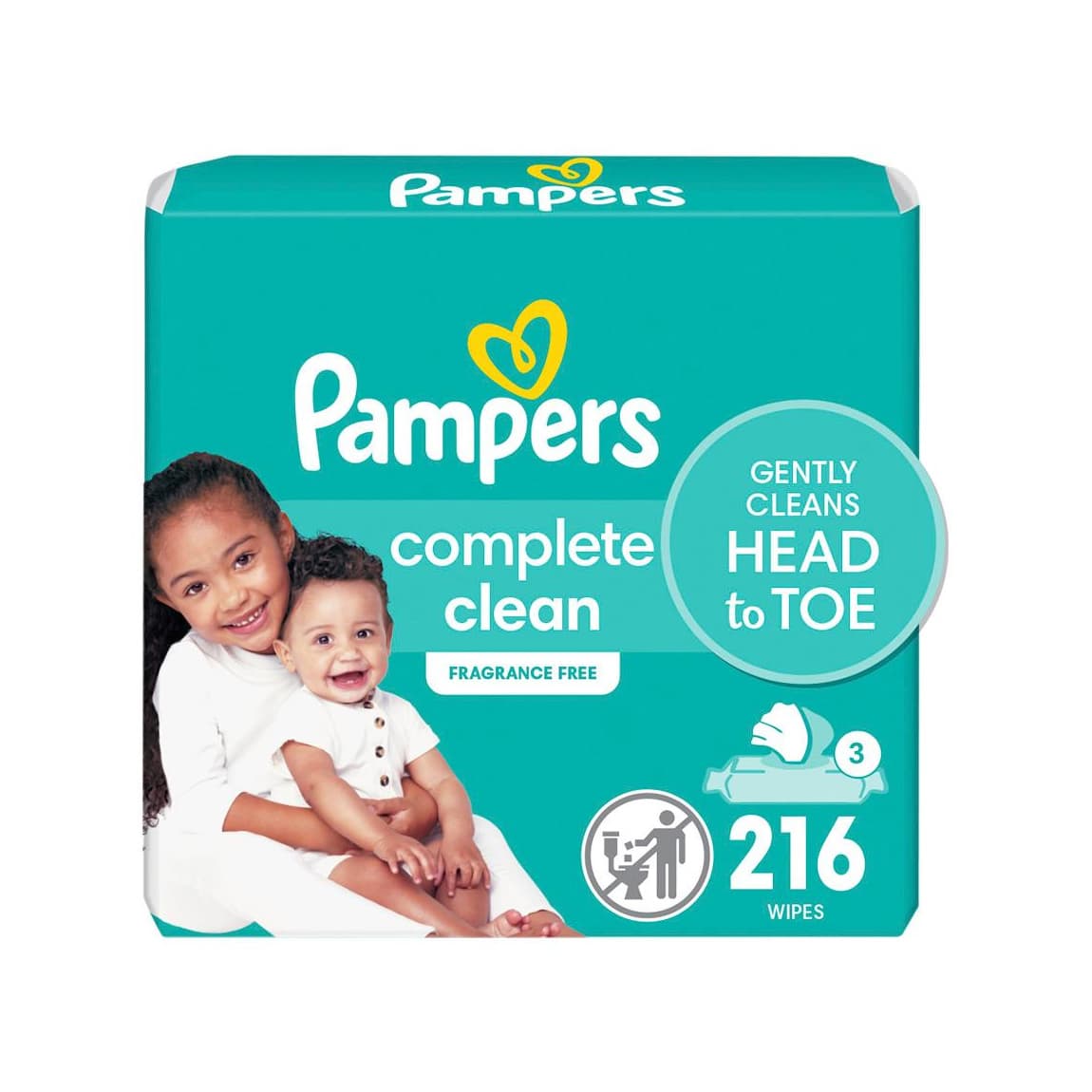 Pampers Complete Clean Baby Wipes, 3X, 216 Count - Case of 672 - Image 1