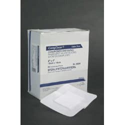 Compdress Adhesive Dressing, White, 6 x 6 Inch, Sterile - Case of 100 - Image 1