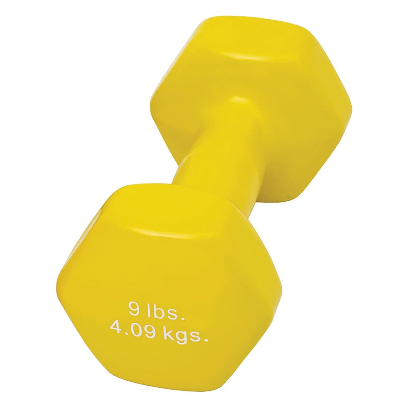 CanDo vinyl coated dumbbell, Yellow, 9 Lb - Each - Image 1