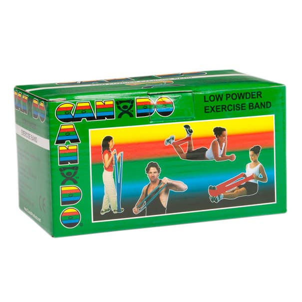 CanDo Low Powder Exercise Band Rolls, 6 yard, Green, Medium - Image 1