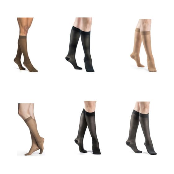 Sigvaris Women's Style Sheer Calf High Compression Socks Closed Toe, 20-30mmHg - Image 1