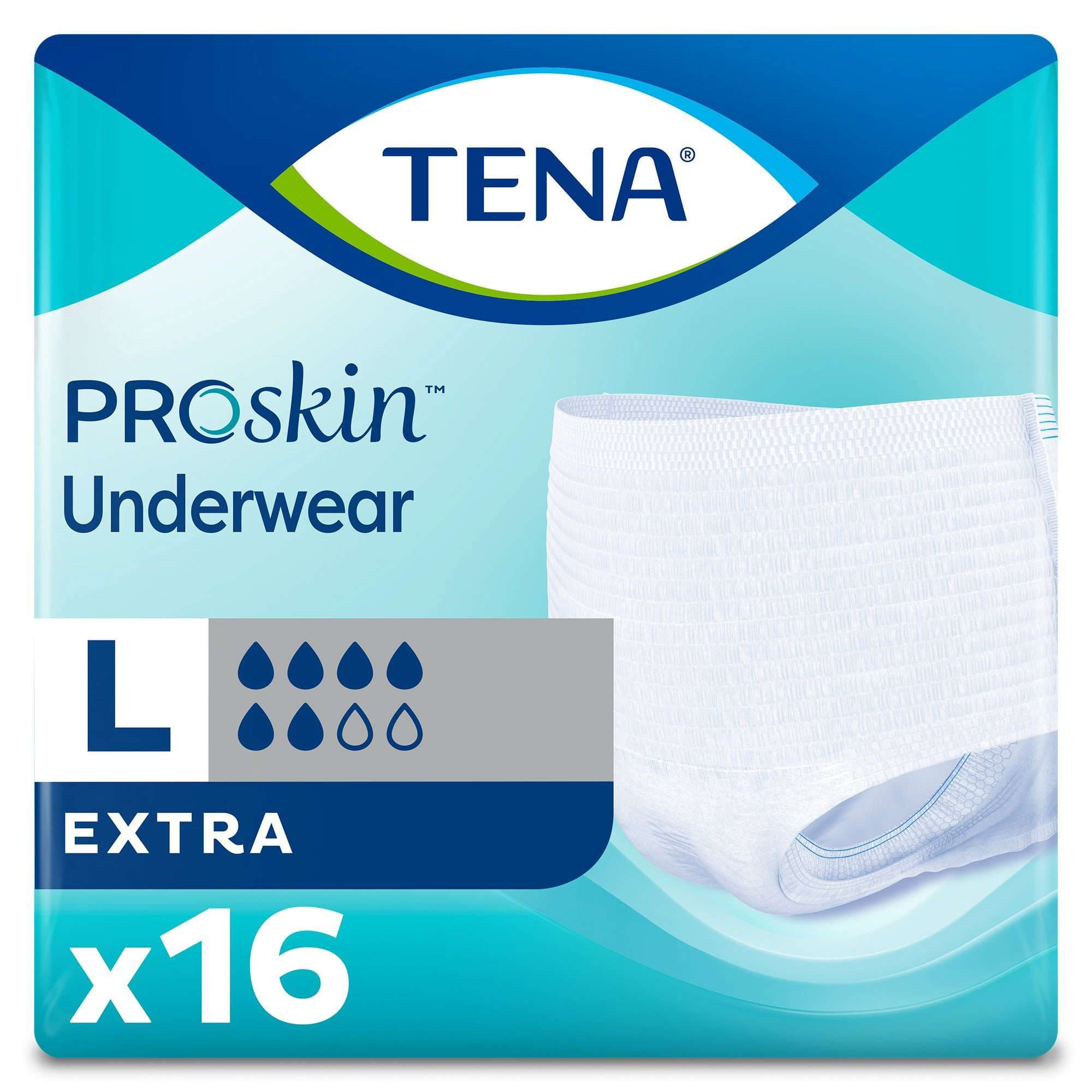 TENA ProSkin Extra Fully Breathable Underwear, Large - Case of 64 - Image 1