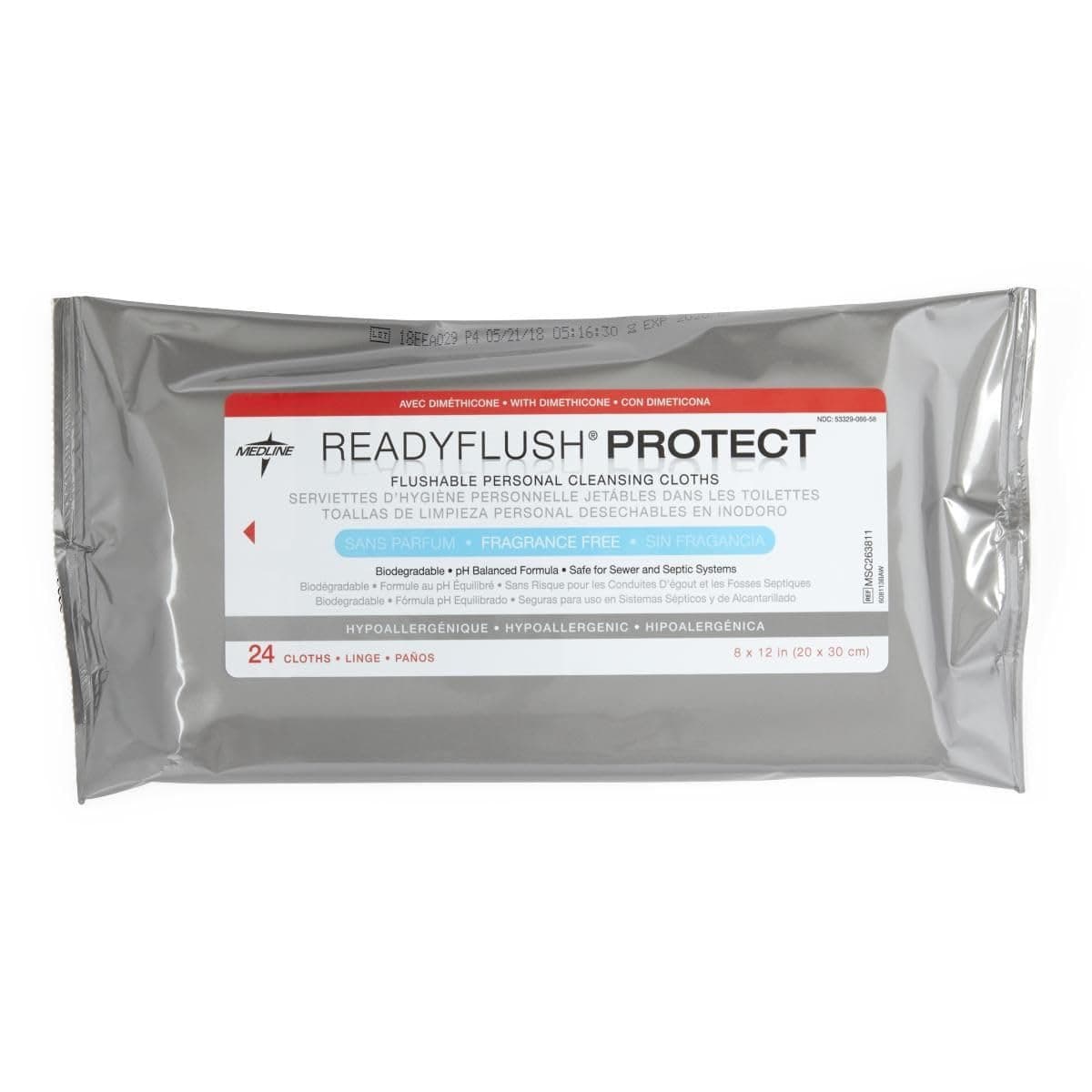 ReadyFlush PROTECT Flushable Personal Cleansing Cloths - 576 Wipes Per Case - Image 1