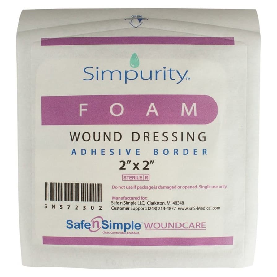 Simpurity Foam Wound Dressing With Adhesive Border - Image 3